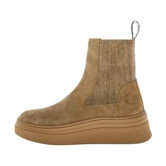 Voile Blanche Flaurence Enkelboot - Dames - Schoenen - Bruin - Maat: 38 EU Zijde