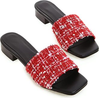 Generic Heels Womens low heel sandals womens slippers sling sandalsRed,4.5