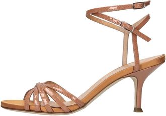 Lella Baldi Sandalen - Dames - Sandalen met hakken - Bruin - 36 EU - Leer - Schoenen