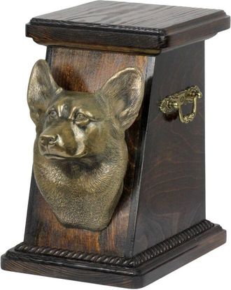 OEM Pembroke Welsh Corgi: Urna Para Cenizas De Perro, Elegante Urna Con Estatuilla, Urna Conmemorativa Con Busto De Perro De Art-dog