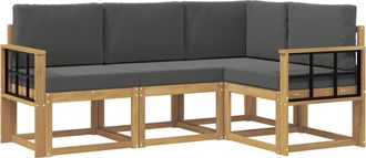 vidaXL Conjunto De Sof&aacute;s De Exterior 4 Uds. Blanco Y Antracita Vidaxl