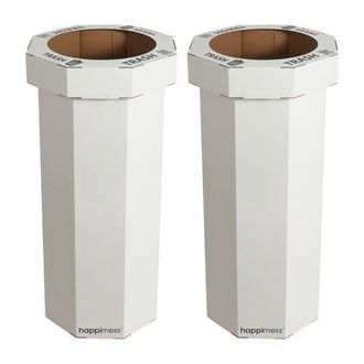 Happimess Fleur 25-Gallon Classic Disposable Corrugated Cardboard Event Trash Can and Recycling Bin in Limestone Beige at Nordstrom
