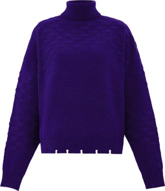 Faina Trui met coltrui Dames paars