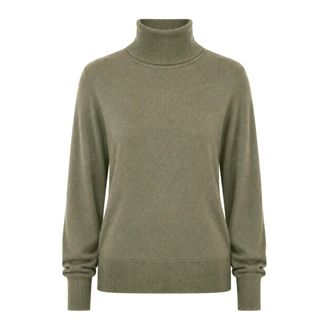 Twinset Maglione Dolcevita in Lana Essenziale - female - Twinset - Turtlenecks - Green - M - Knitwear