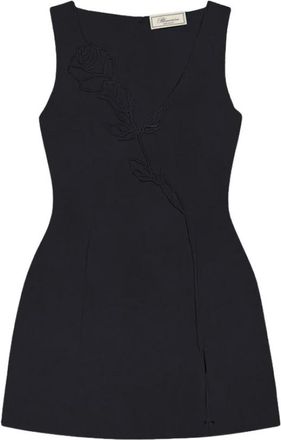 Blumarine Geborduurd Cady Mini Jurk - Dames - Korte kleedjes - Zwart - S - Polyester - Kleedjes