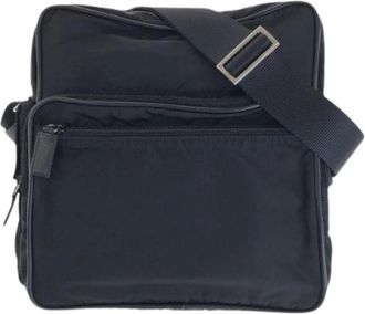 Prada Pre-owned Cross Body Bags, female, Black, Size: ONE SIZE Pre-owned Tessuto Nylon Shoulder Bag