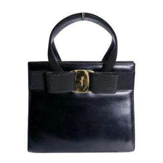 Ferragamo Pre-owned Leren Handtas - Dames - Pre-owned - Zwart - Maat: ONE Size Leer