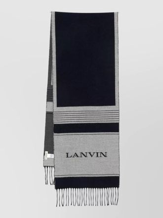 Lanvin two tone scarf fringe silk nylon