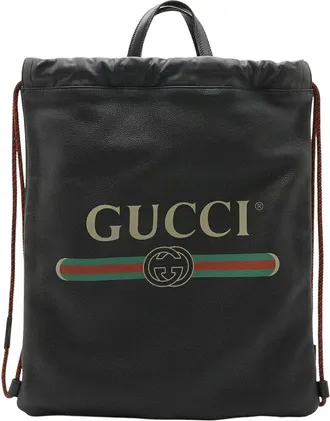 Gucci Black Leather Print Coco Captain 2Way Backpack (Authentic Pre-Loved)