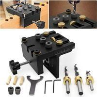 OEM Kit De Plantilla De Posicionamiento Para Agujeros Ocultos De 6/8/10/15 Mm 3 En 1 Con Clip De Posicionamiento, Gu&iacute;a De Perforaci&oacute;n Ajustable Y Localiza
