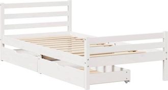 vidaXL Vidaxl - Bed Frame without Mattress White 100x200 cm Solid Wood Pine