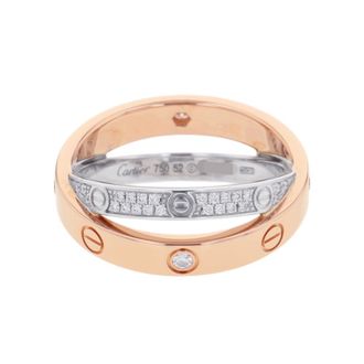 Cartier Pink Gold White Gold Pink Gold (18K) White Gold (18K) Band Ring (Pre-Owned)