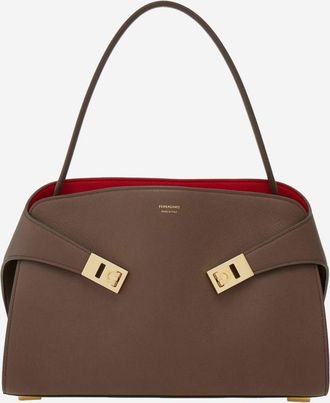 Ferragamo Hug Soft Leather Shoulder Bag