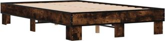 vidaXL Bed Frame without Mattress Smoked Oak 140x190 cm Vidaxl