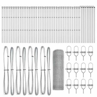 Berkfield Home Hexagon Fence 0.4x100 m Galvanised Steel in Silver