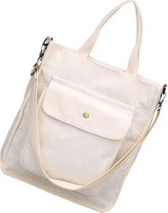 Yarnow Large Capacity Corduroy Tote Bag for Women Single-shoulder Crossbody Handbag Lightweight Everyday Shopping Bag Casual Tote for Travel School and Leisu