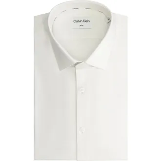 Calvin Klein Heren, Overhemden, Wit, Maat: 4XS Katoen