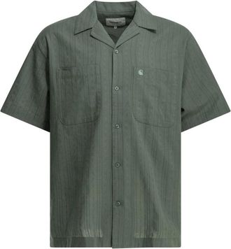 Carhartt Work in Progress Short Sleeve Camp Shirt - Heren - Korte mouwen Overhemden - Groen - S - Overhemden