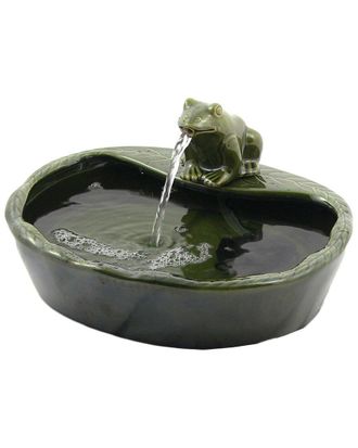 Sunnydaze Outdoor Solar Ceramic Frog Garden Water Fountain