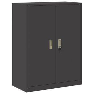 vidaXL Armario De Almacenamiento Negro 80 X 40 X 105 Cm Acero Vidaxl