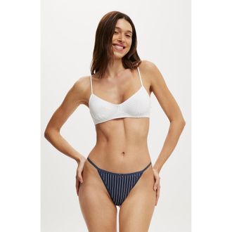 Cotton On Womens Demi Jersey Bralette in Mini Polka Dot Violet Blue at Nordstrom, Size X-Large