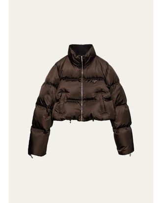 Prada Re-Nylon Crop Puffer Jacket