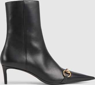 Gucci Womens Donna Bootie, Black, Leather