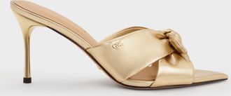 Charles & Keith Jayce Metallic Leather Stiletto Mules
