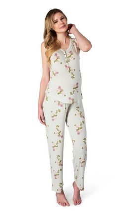 Everly Grey Joy During & After 2-Piece Maternity/Nursing Sleep Set in Peony at Nordstrom, Size X-Small