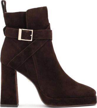 Kazar Schoenen, Dames, Bruin, 39 EU, Suède, Bruine suède hak- en platformlaarzen