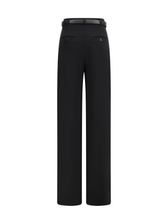 Max Mara Womens Elegant Pants With Belt Nero Triacetate; Polyester Trousers