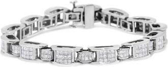 House of Brilliance 14K White Gold 5.0 Cttw Diamond D Shaped Links Tennis Bracelet at Nordstrom