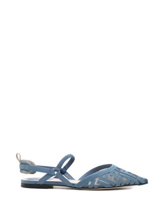 Fendi Blue Logo Sandals
