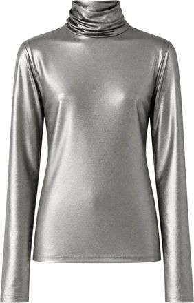 Meimeij T-shirt met lange mouwen en hoge hals - Dames - Coltruien - Grijs - S - Polyester - Truien & Vesten