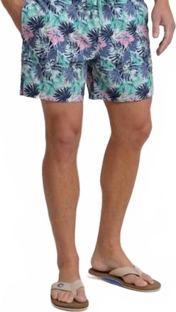 Southern Tide Grand Palms Swim Trunks In Simply Green