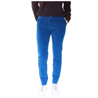 Mason's Velvet Straight Leg Broek - Dames - Slim Fit Broeken - Blauw - M - Katoen - Broeken