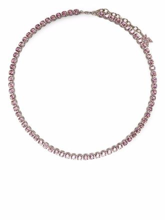 Amina Muaddi crystal tennis necklace - Silver