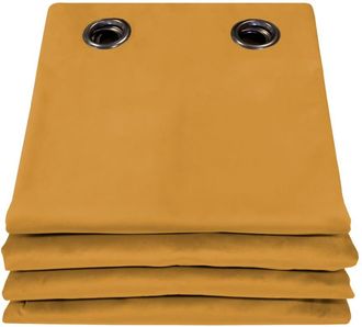 MOONDREAM Cortina ac&uacute;stica de terciopelo ollaoss amarillo MC215 130x260