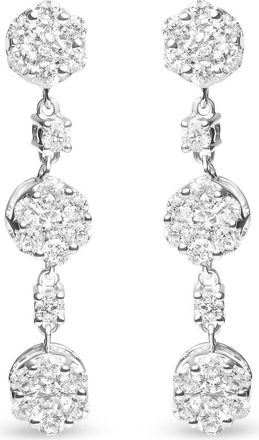 House of Brilliance 14K White Gold 2.00 Cttw Diamond Composite Cluster Floral Drop Earrings at Nordstrom