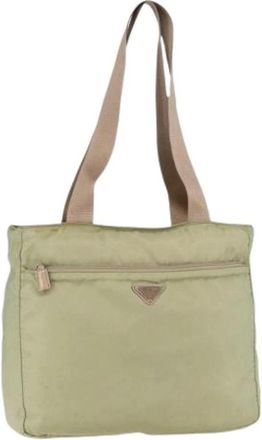 Prada Pre-owned Vintage Tote Bag - Dames - Vintage Shopper - Groen - ONE Size - Nylon - Vintage