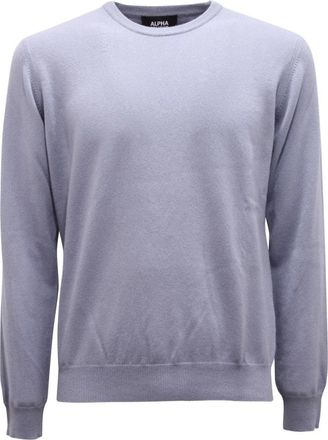 Alpha Studio Kasjmiertrui in Poederkleur - Heren - Cashmere truien - Blauw - 2XL - Kasjmier - Truien & Vesten