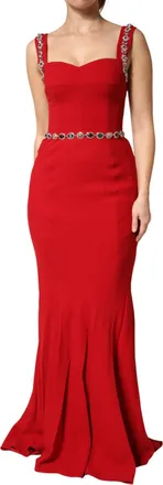 Dolce & Gabbana Womens Embellished Sheath-Mermaid Gown Red
