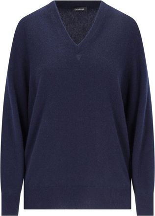 Canessa V-Neck Sweater In Blue Cashmere Navy
