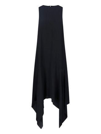 Filippa K Black Scarf Hem Asymmetrical Midi Dress