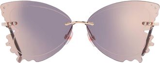 Betsey Johnson Smoke Butterfly Ladies Sunglasses 10266011.CGR GLDSMK