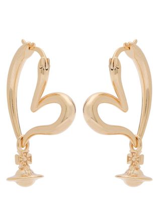 Vivienne Westwood Emily Heart Orb-pendant Earrings - Gold - One Size