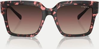 Vogue Occhiali da sole squadrati rossi tartarugati con lenti marroni-Rosso