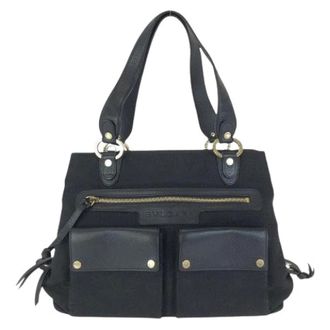 Bulgari Pre-owned Logo Mania Canvas/Leather Tote Bag - Dames - Pre-owned - Zwart - Maat: ONE Size Leer