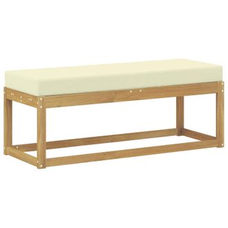 vidaXL Banco De Taburete Exterior Con Coj&iacute;n Blanco 115 X 43 X 45 Cm Vidaxl