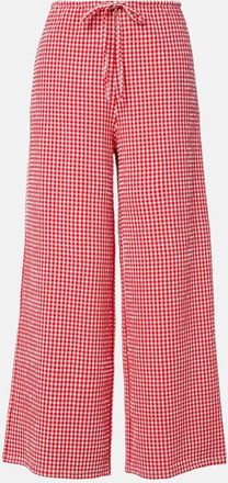 Montce Swim Gingham seersucker wide-leg pants